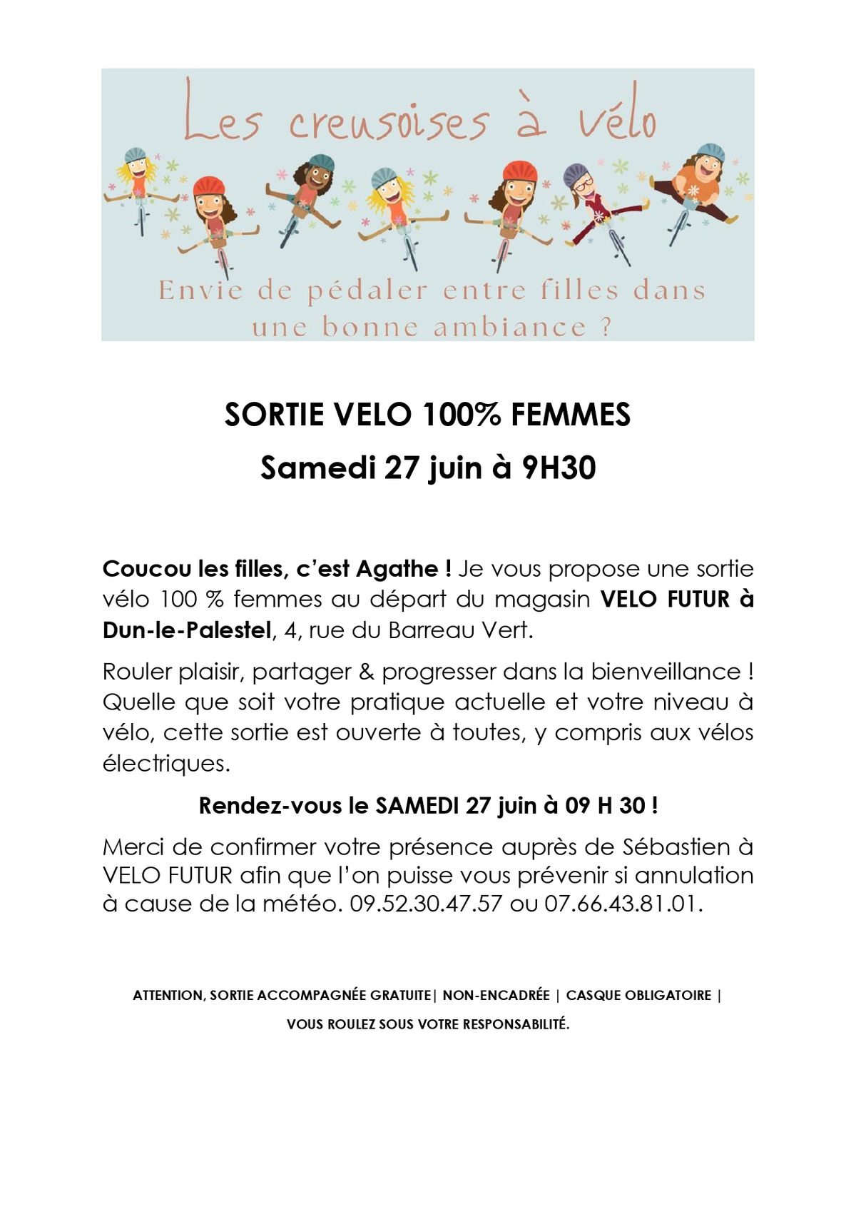Sortie vélo 100% femme