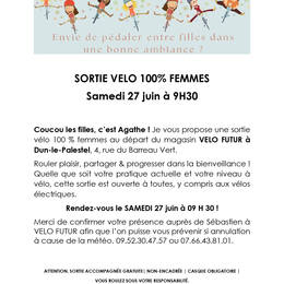 Sortie vélo 100% femme