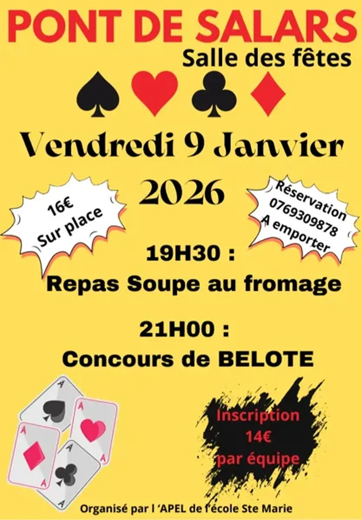 Soupe aux fromage et concours de belote