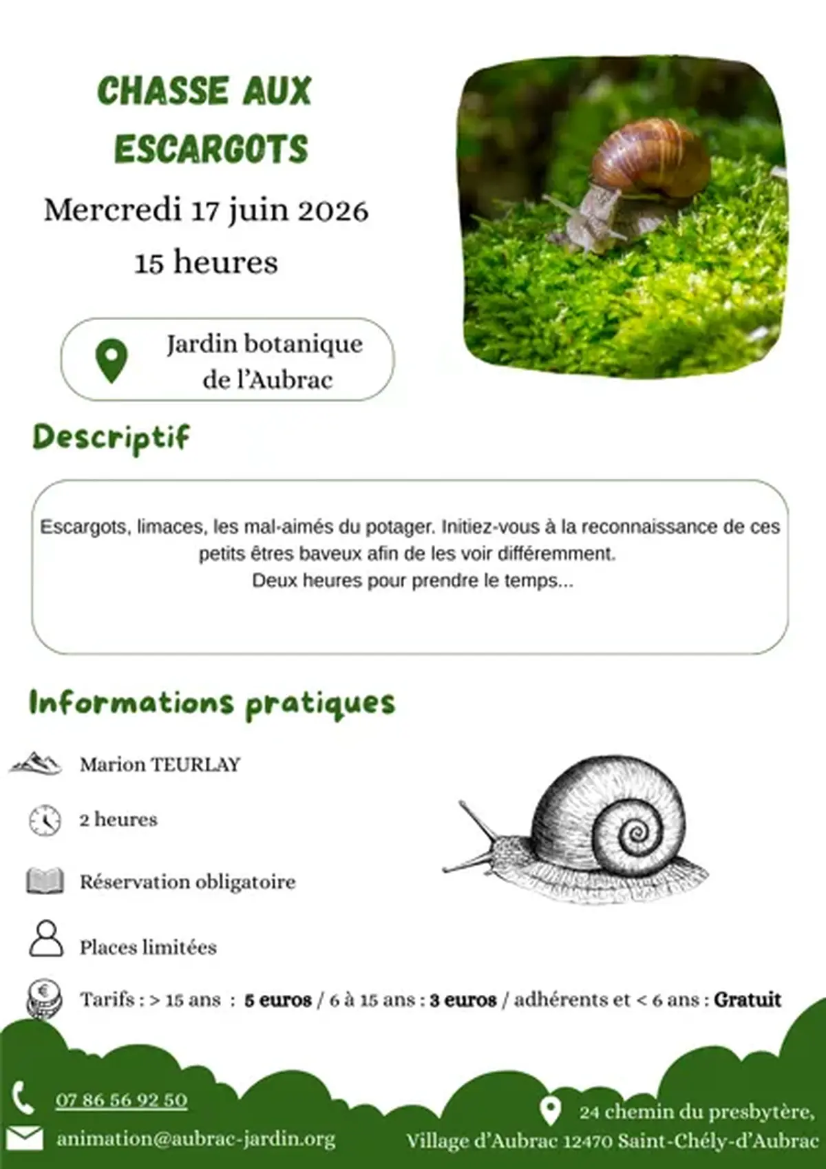 Spécial enfant chasse aux escargots