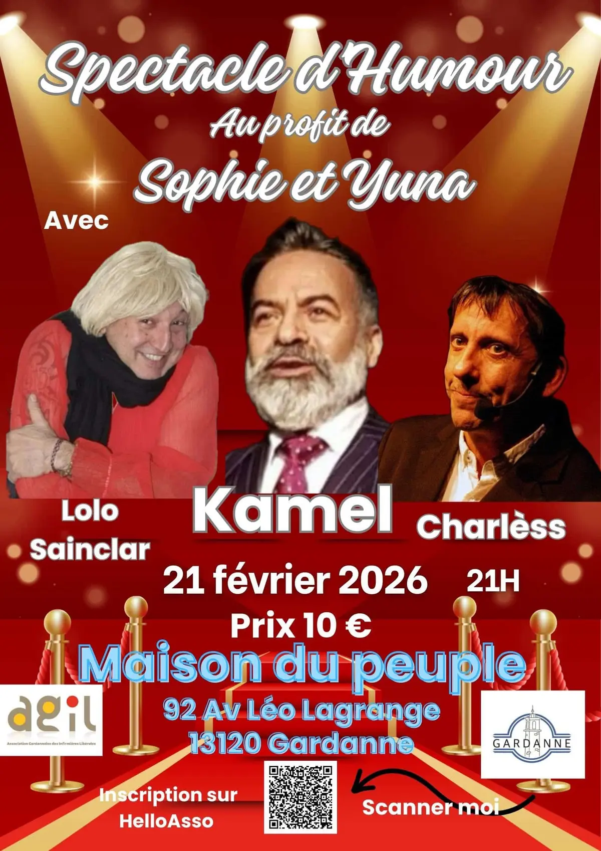 Spectacle d'humour : au profit de Sophie et Yuna