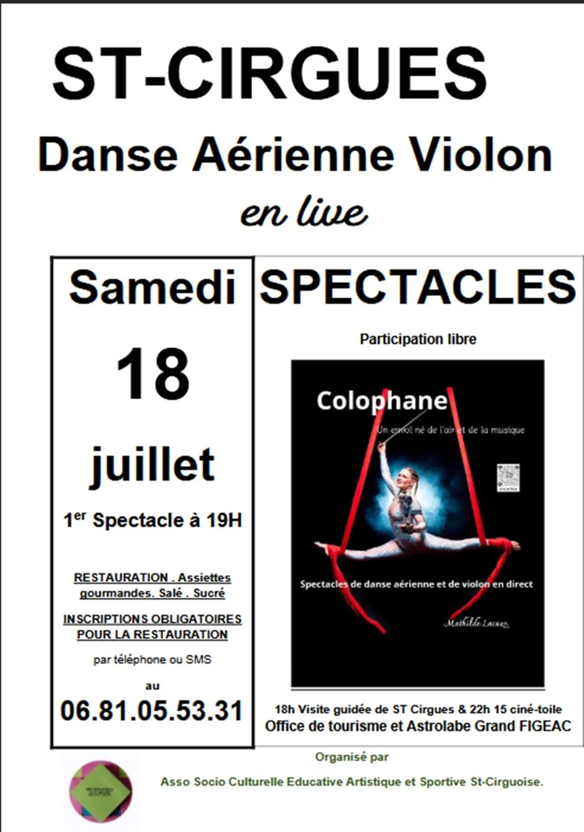 Spectacle de Danse aérienne avec violons Colophane