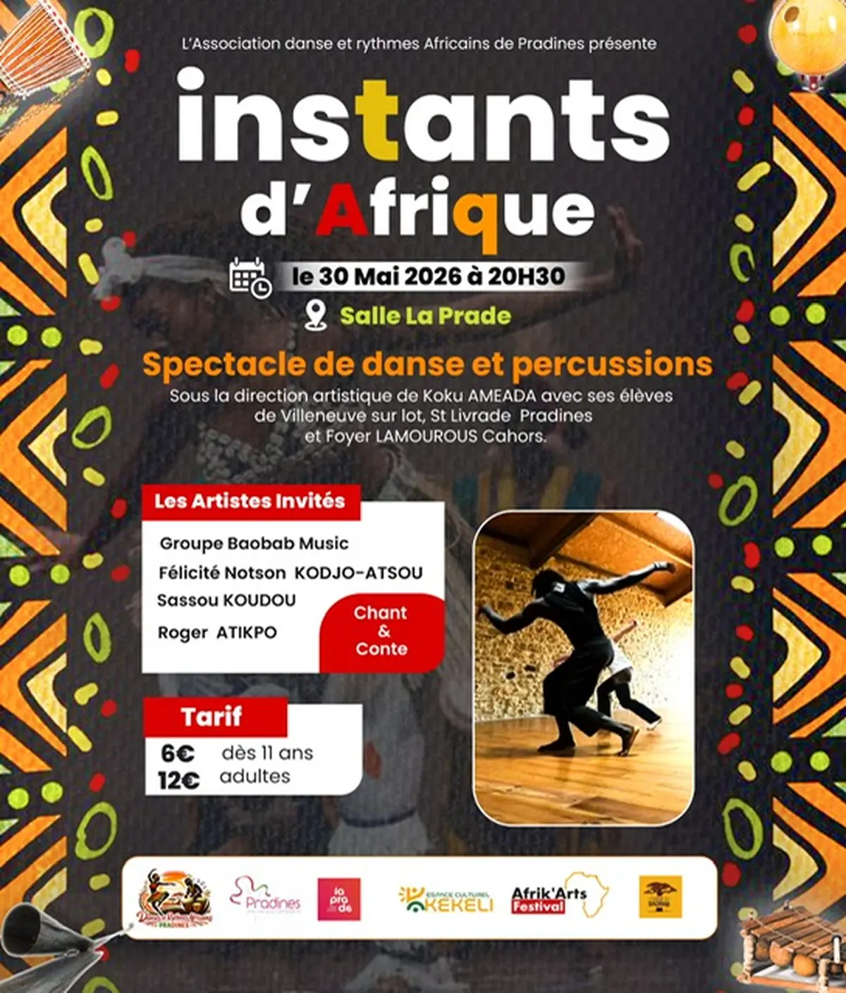 Spectacle de danse et percussions Instants d'Afrique