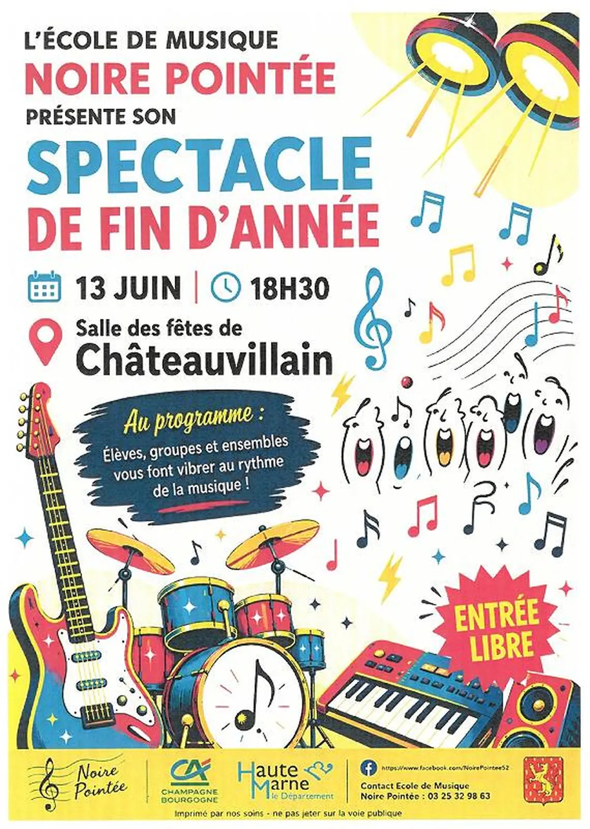 Spectacle de fin d'année de l'école de musique Noire Pointée