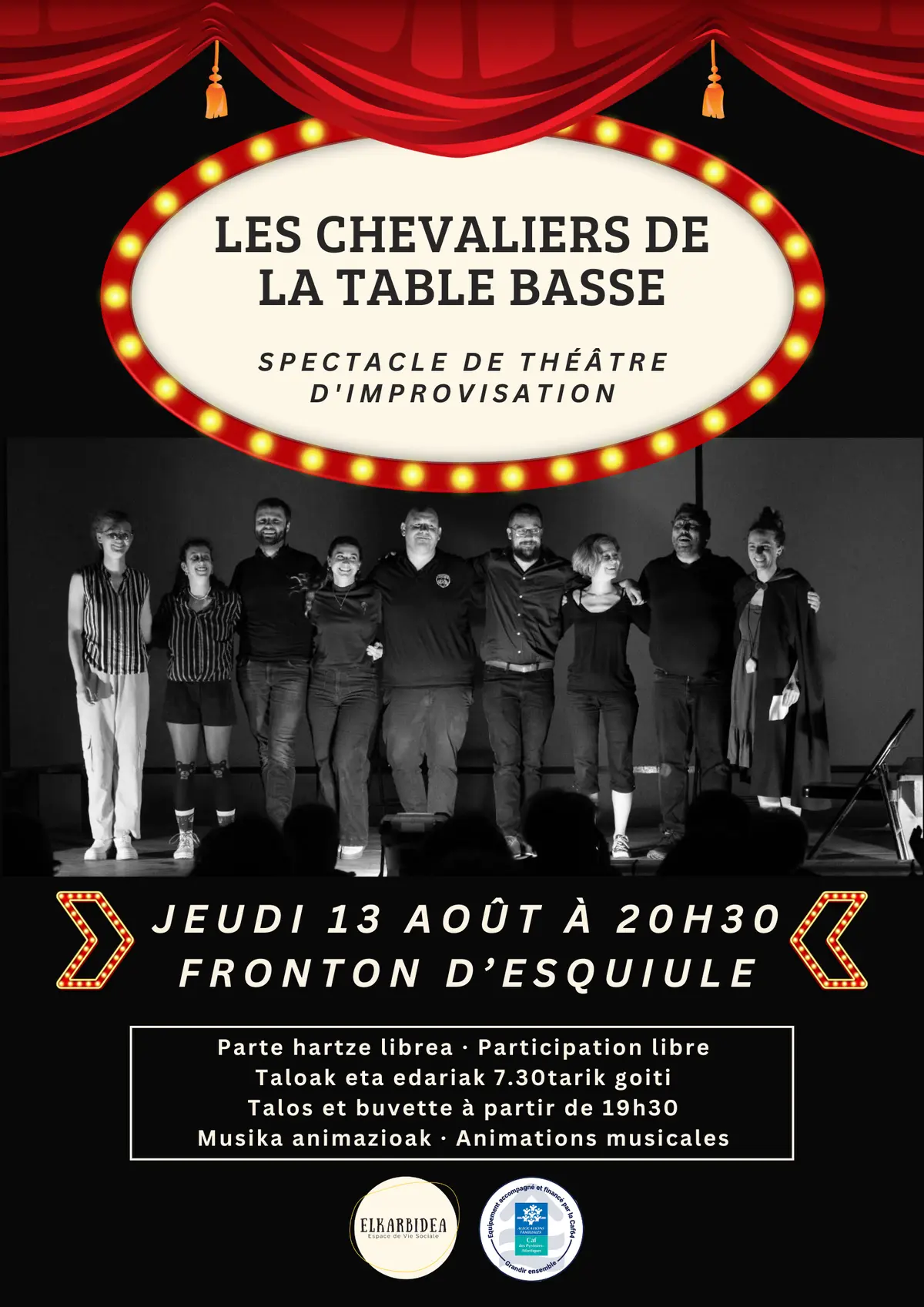Spectacle de théâtre d'improvisation : Les chevaliers de la table basse