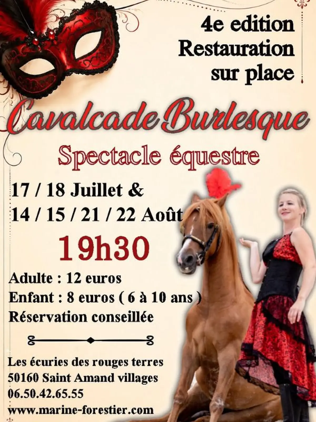 Spectacle équestre  Calvacade burlesque