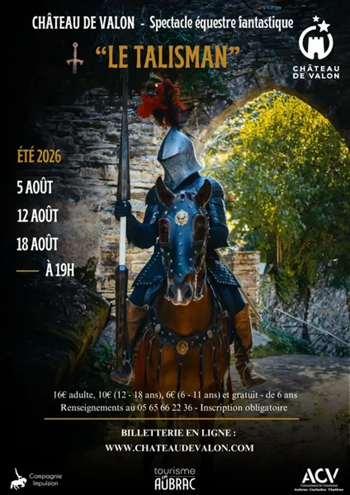 Spectacle équestre Le Talisman au Château de Valon