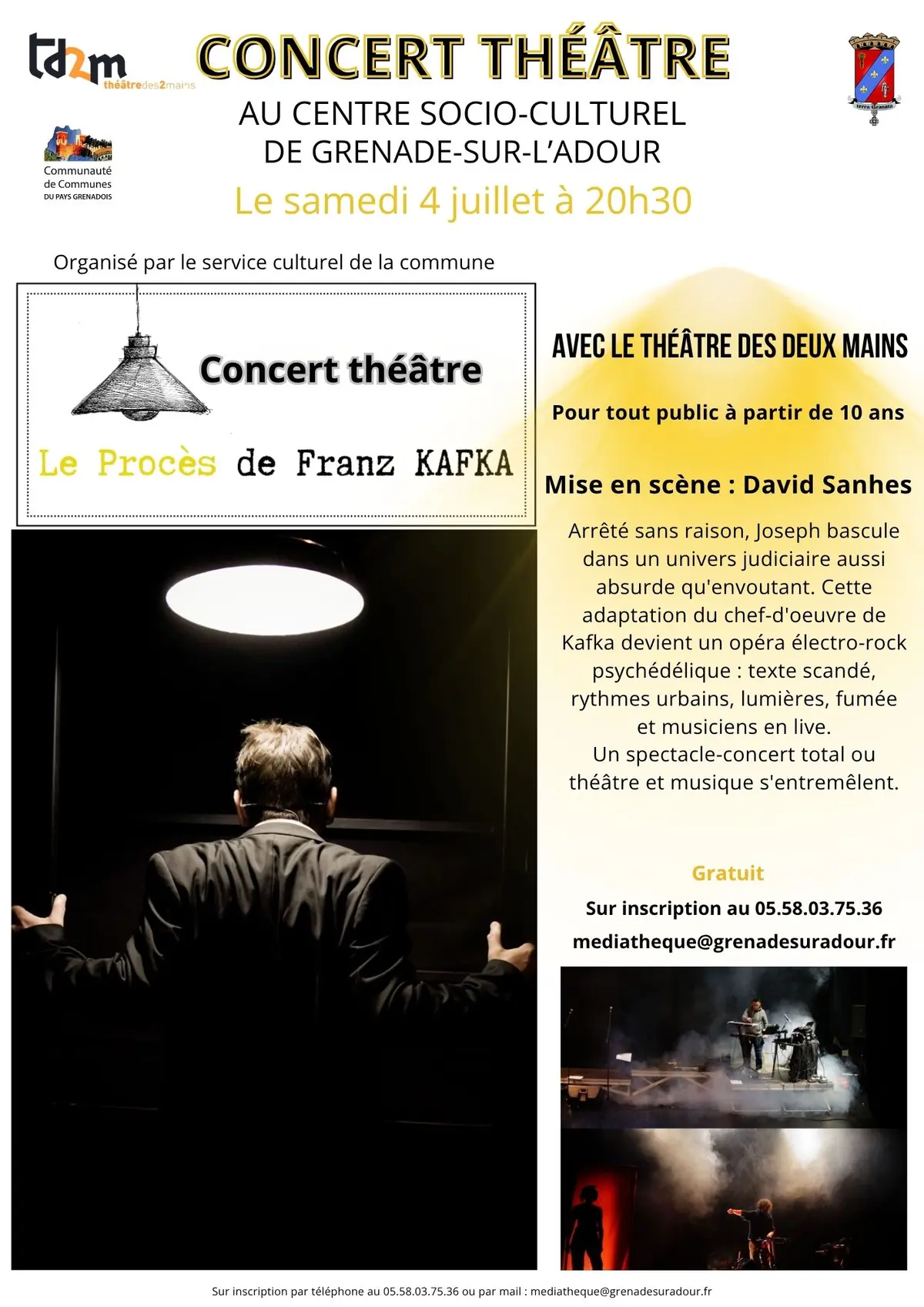 Spectacle  Le Procès de Franz Kafka -Cie Théâtre des deux mains