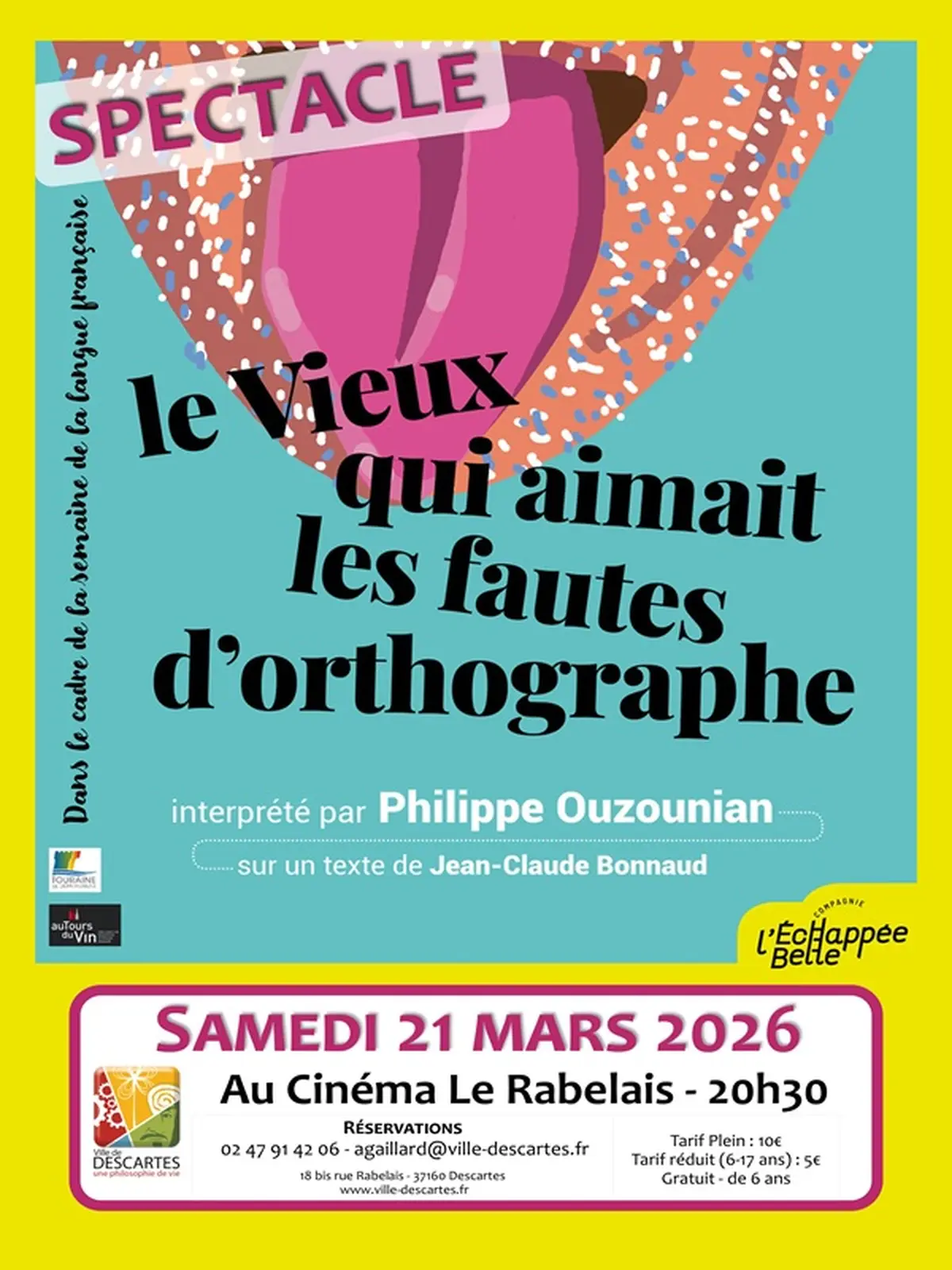 Spectacle  Le vieux qui aimait les fautes d'orthographe 