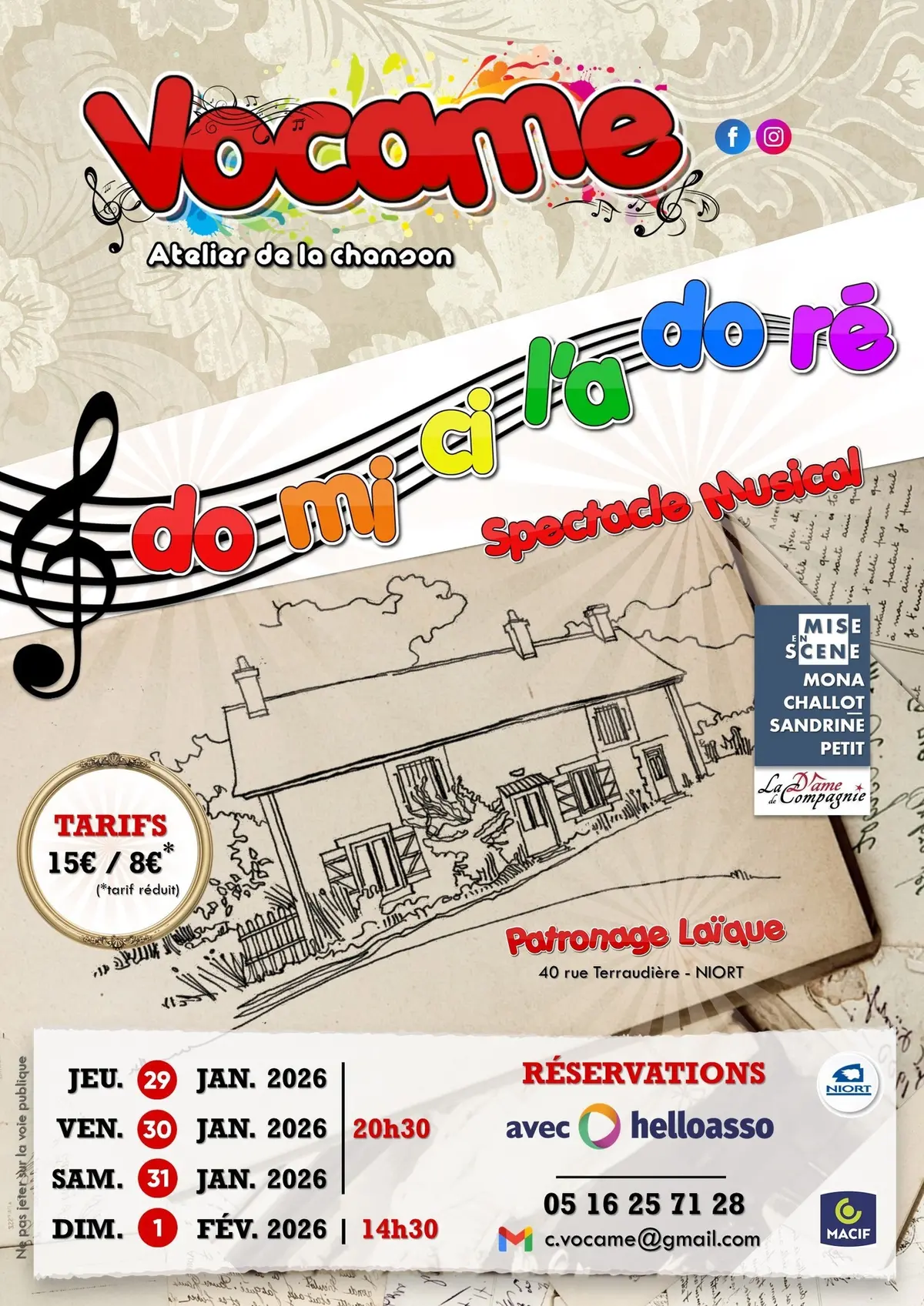 Spectacle musical Vocame : Do Mi Ci L’a Do Ré à Niort
