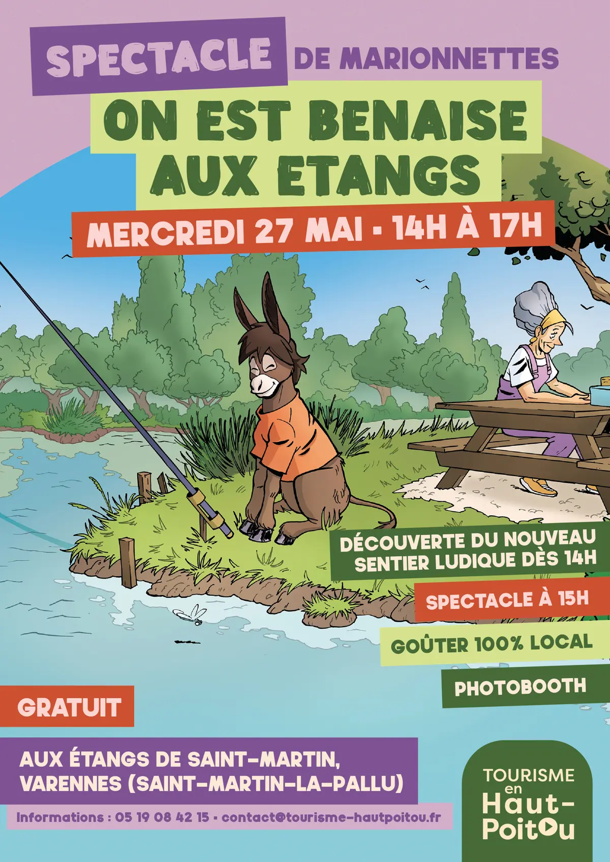 Spectacle On est benaise aux étangs et goûter