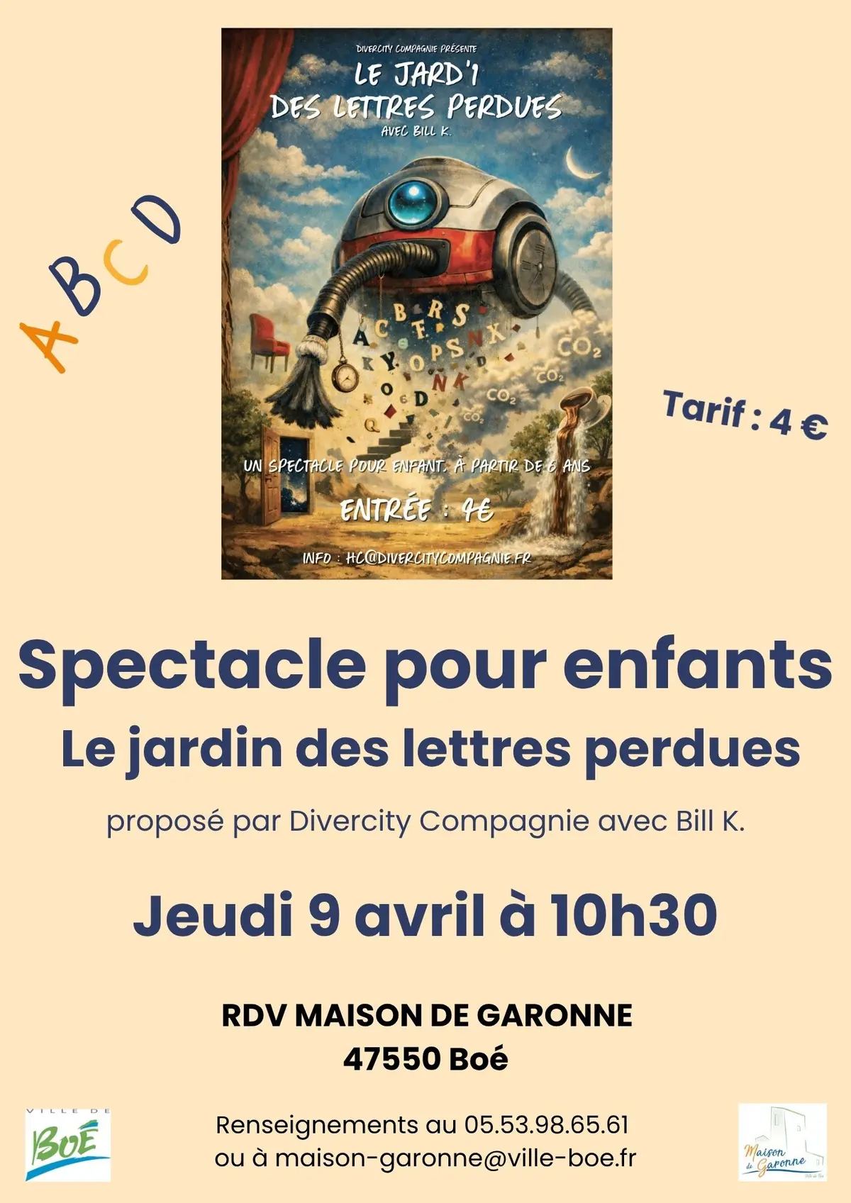 Spectacle pour enfants « Le jardin des lettres perdues »