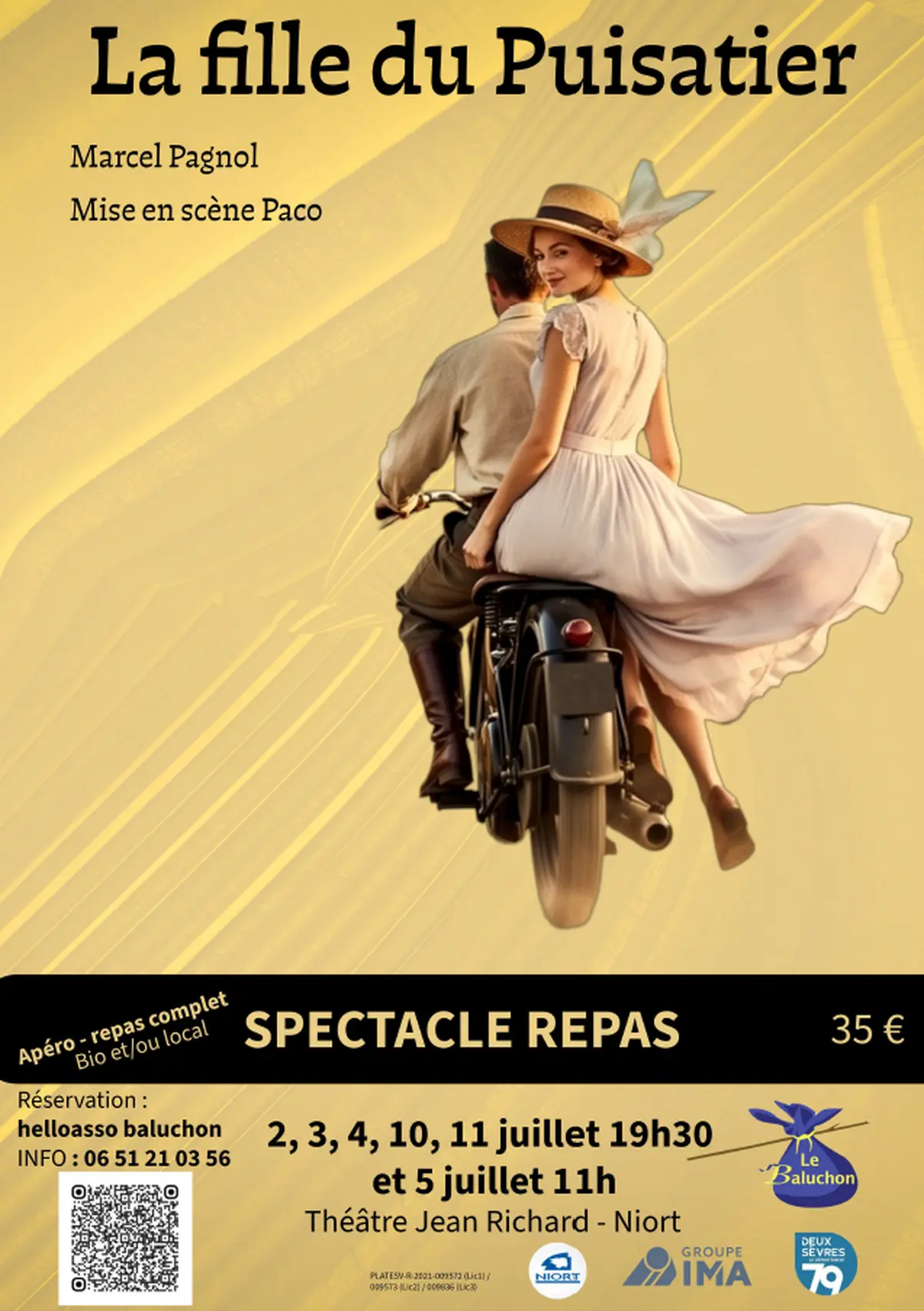 Spectacle repas La fille du puisatier de Marcel Pagnol à Niort
