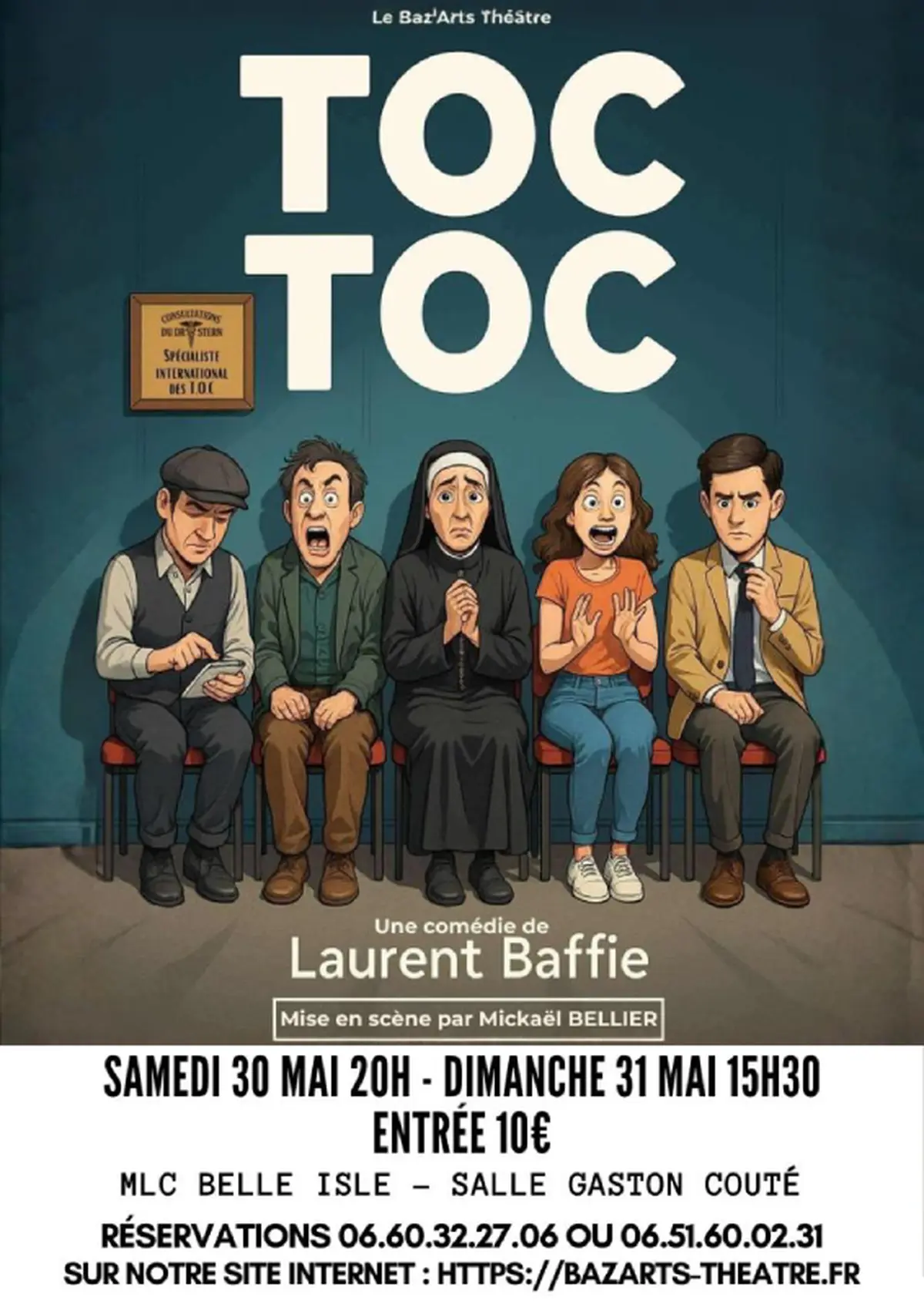 Spectacle théâtre : Toc Toc de Laurent Baffie