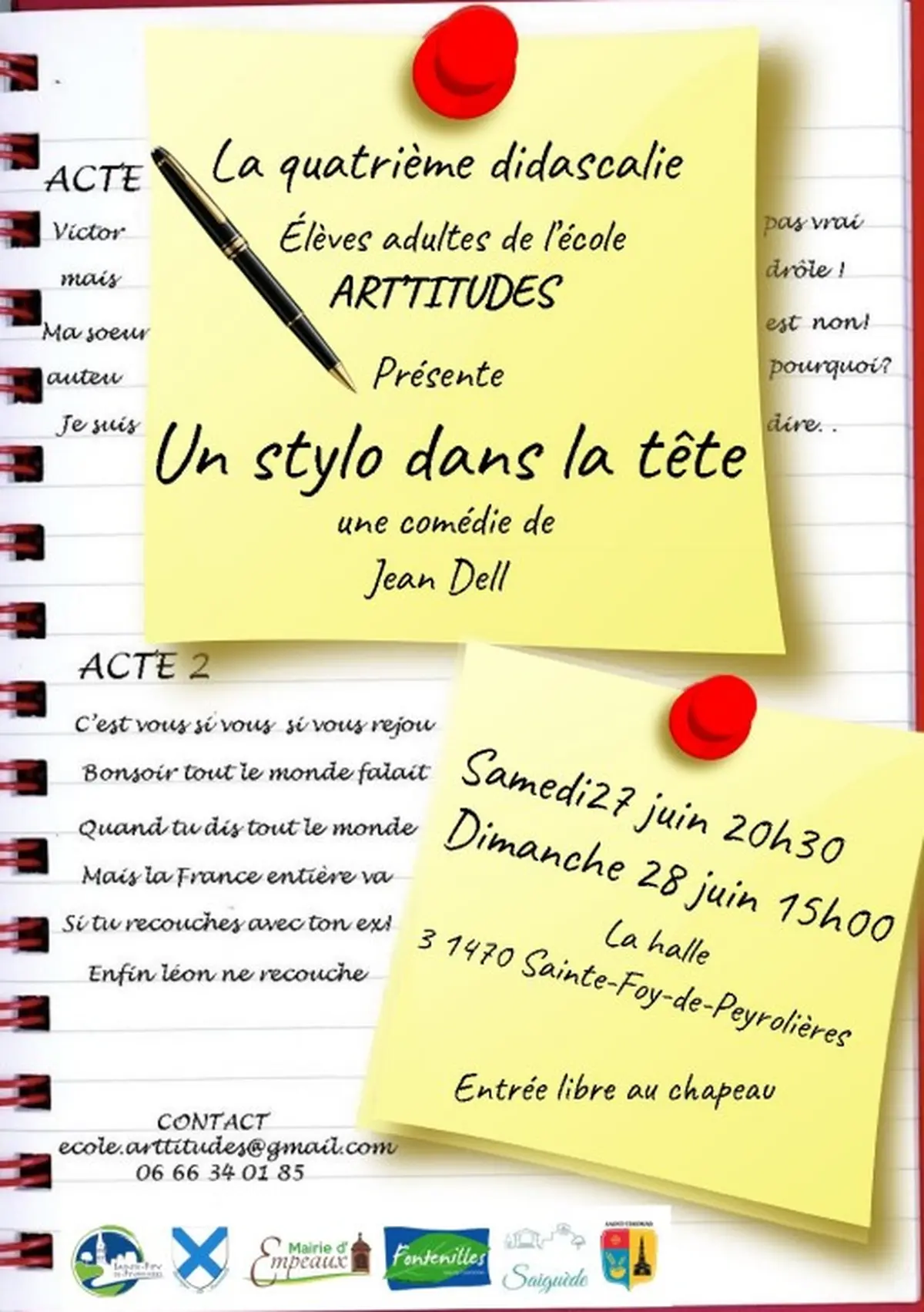 Spectacle Théâtre : Un Stylo Dans La Tete
