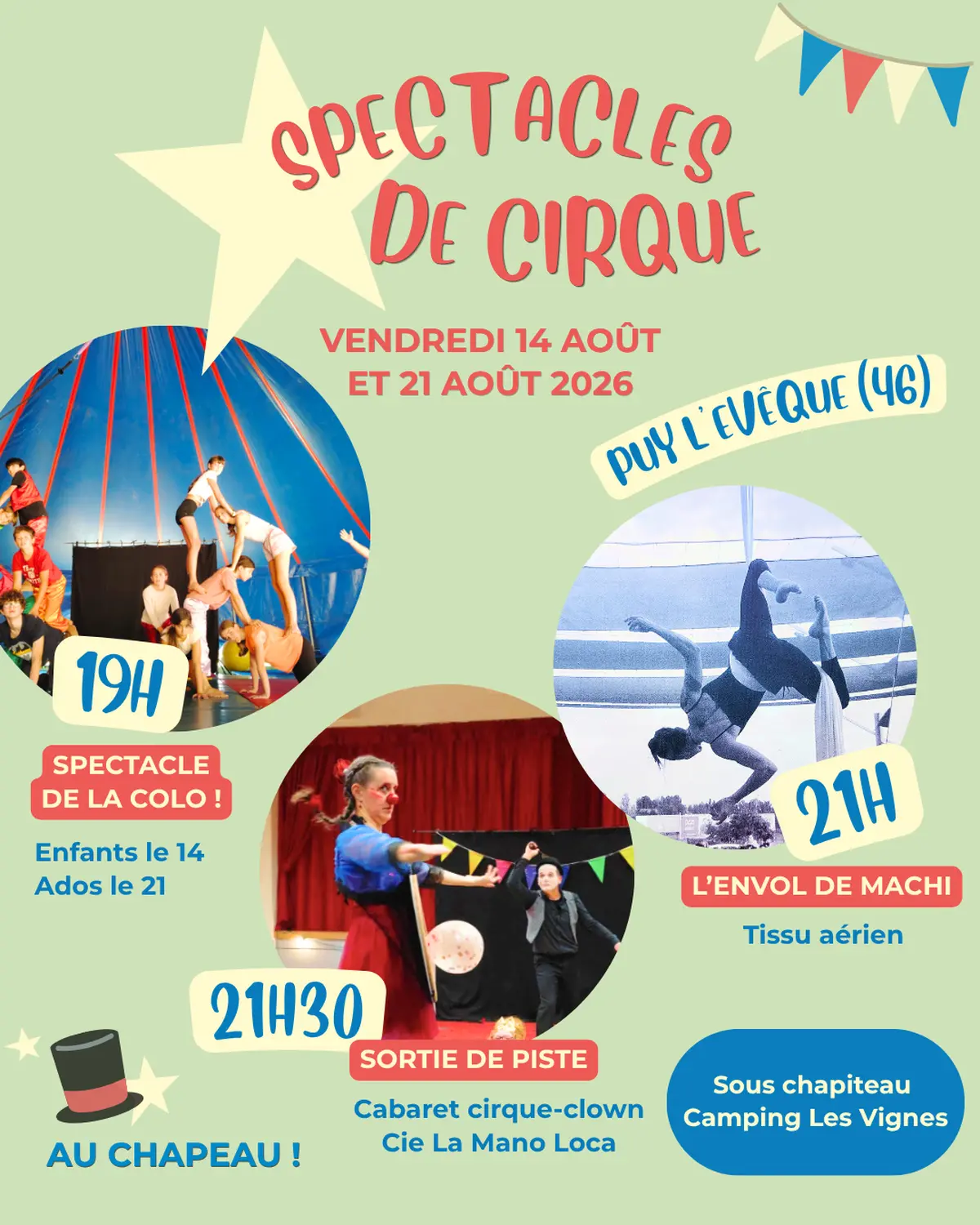 Spectacles de cirque au camping les Vignes