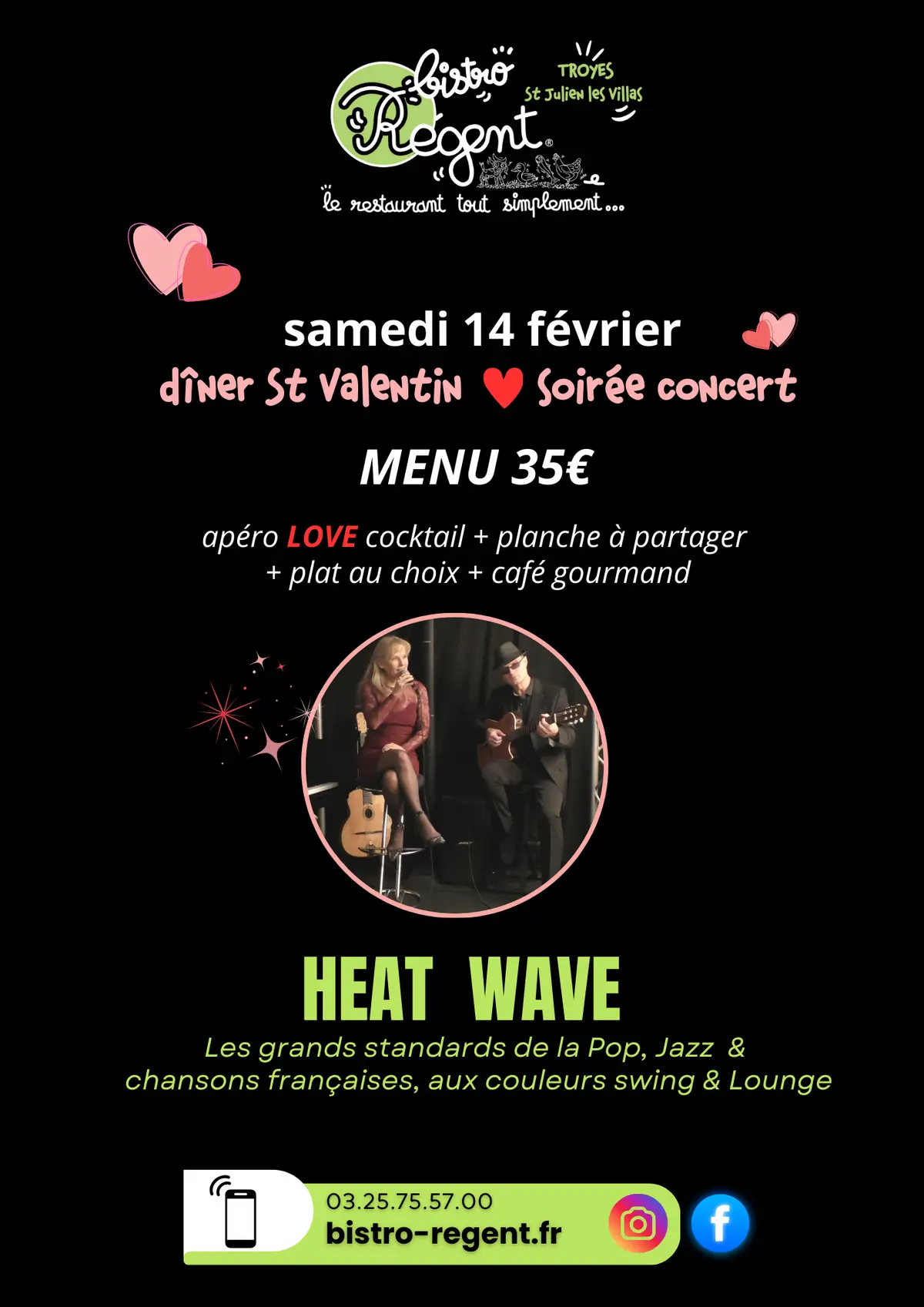 St Valentin - Soirée concert HEAT WAVE