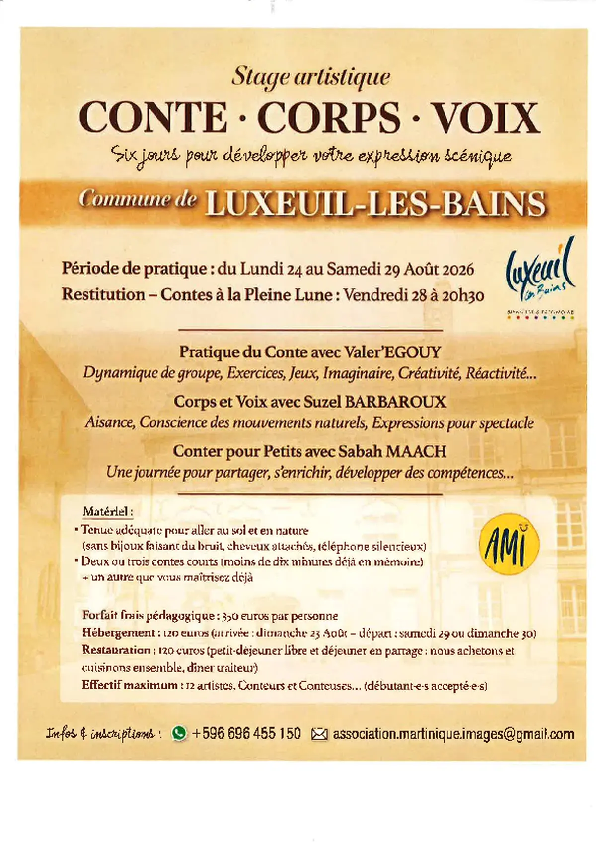 Stage artistique : Conte, corps, voix