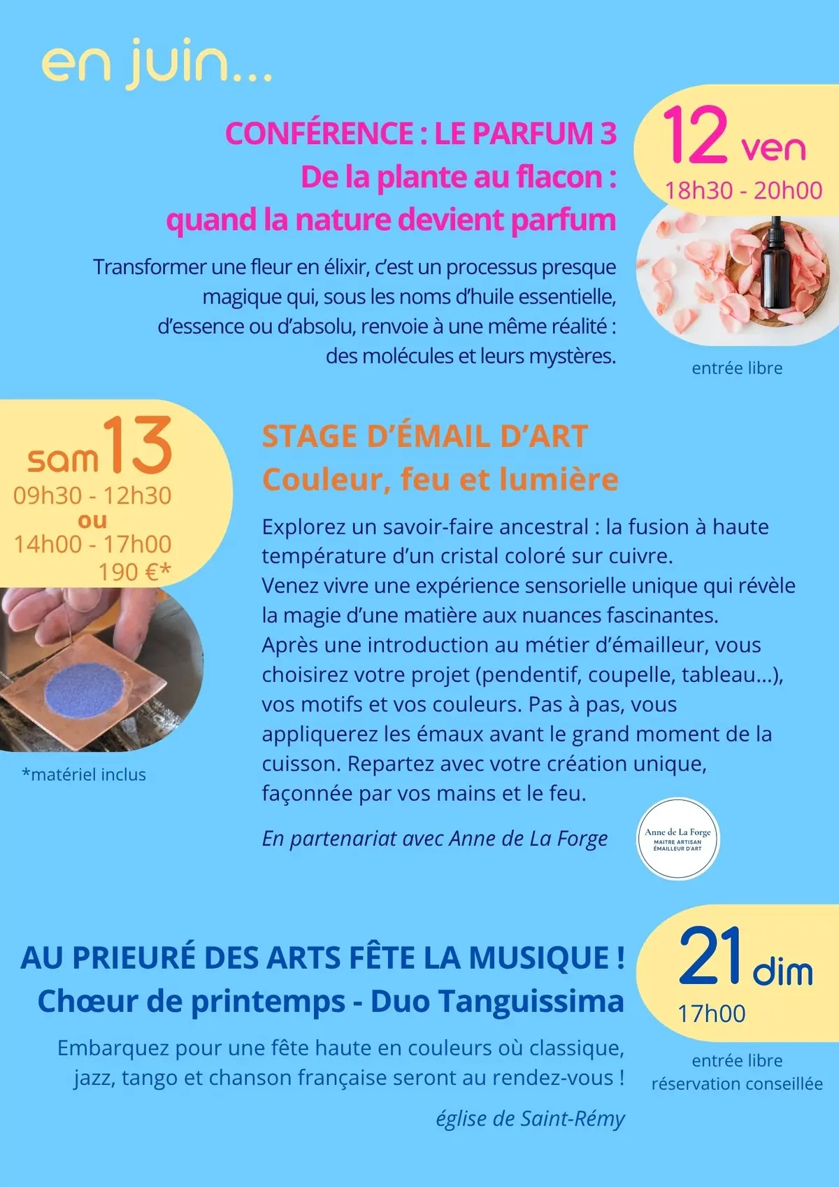 Stage au Prieuré des Arts au mois de Juin à Saint-Rémy