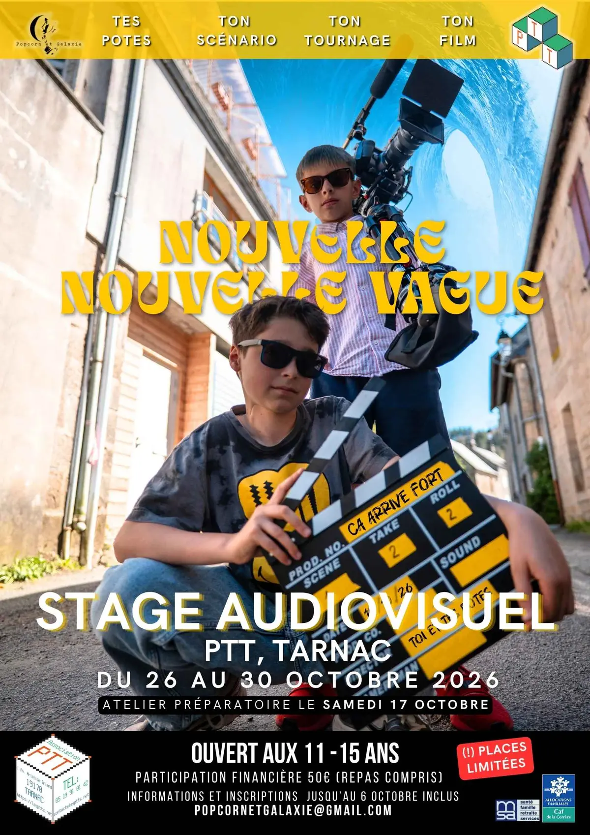 Stage audio-visuel pour les  11-15 ans : réaliser un court métrage