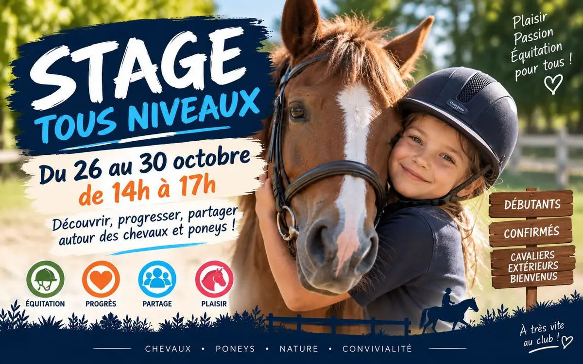 Stage d'équitation - Tous niveaux