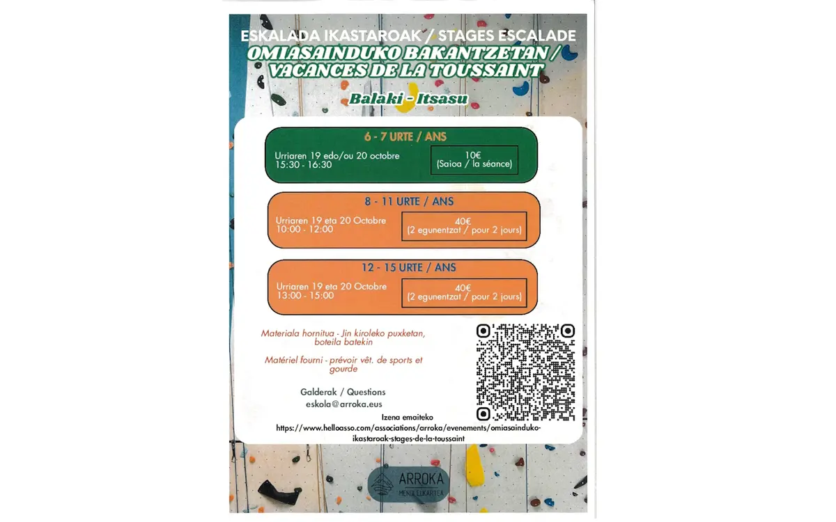 Stage d'escalade