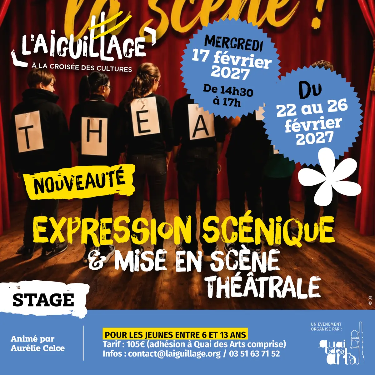 Stage d’expression scénique et mise en scène théâtrale “À nous la scène !”