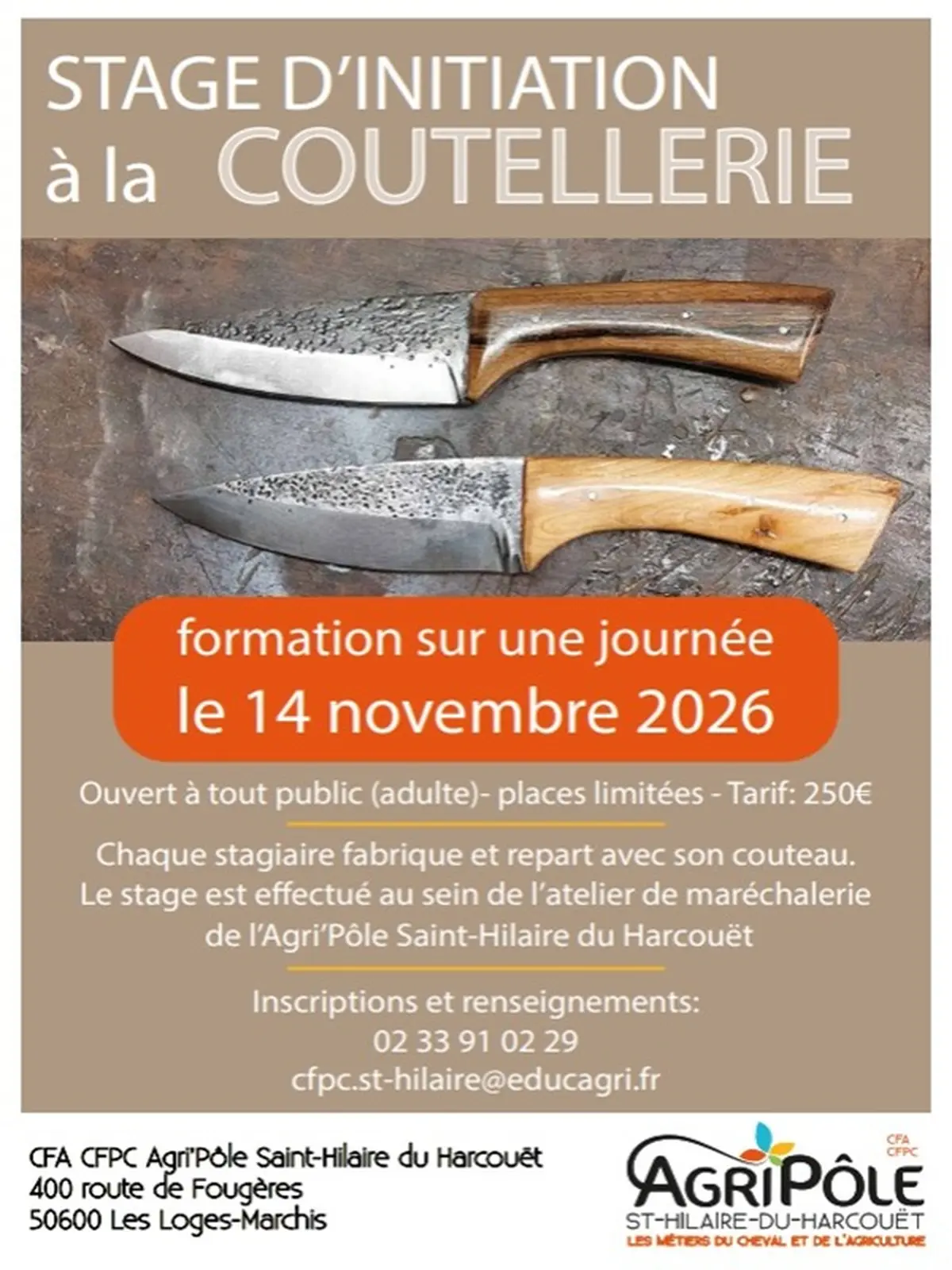 Stage d'initiation à la coutellerie