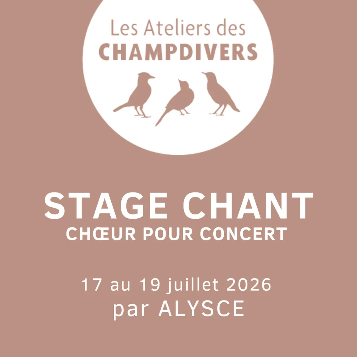 Stage de Chant aux Ateliers des Champdivers