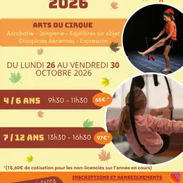 Stage de cirque à l'AFCA vacances d'automne