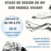 Stage de dessin de nu sur modèle vivant