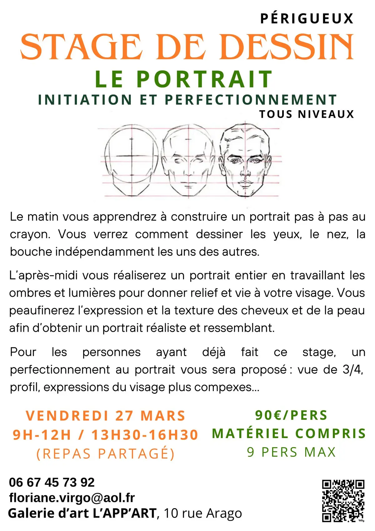 Stage de dessin : Le Portrait par Floriane VIRGO