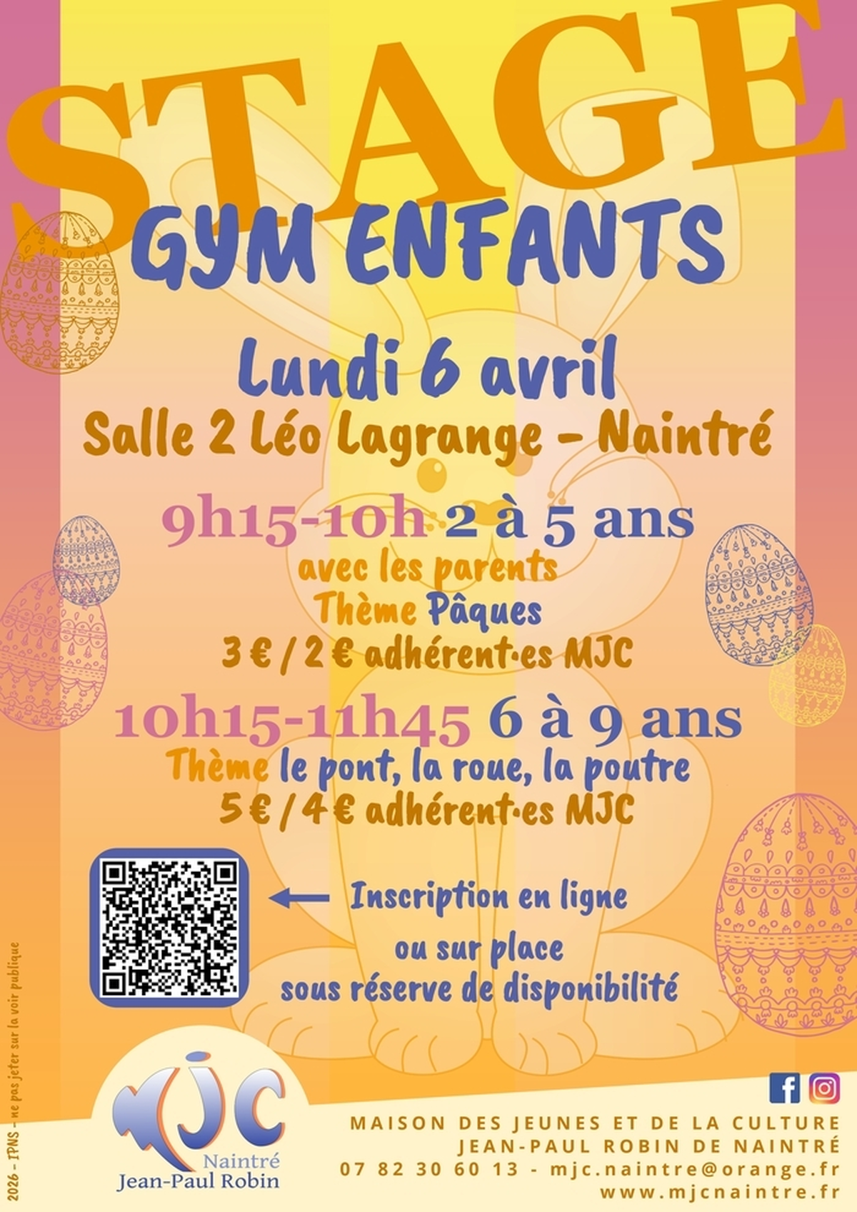 Stage de gym enfants avec la MJC