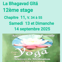 Stage de méditation et étude de textes La Bhagavad Gita par l'association Le Corps Passerelle