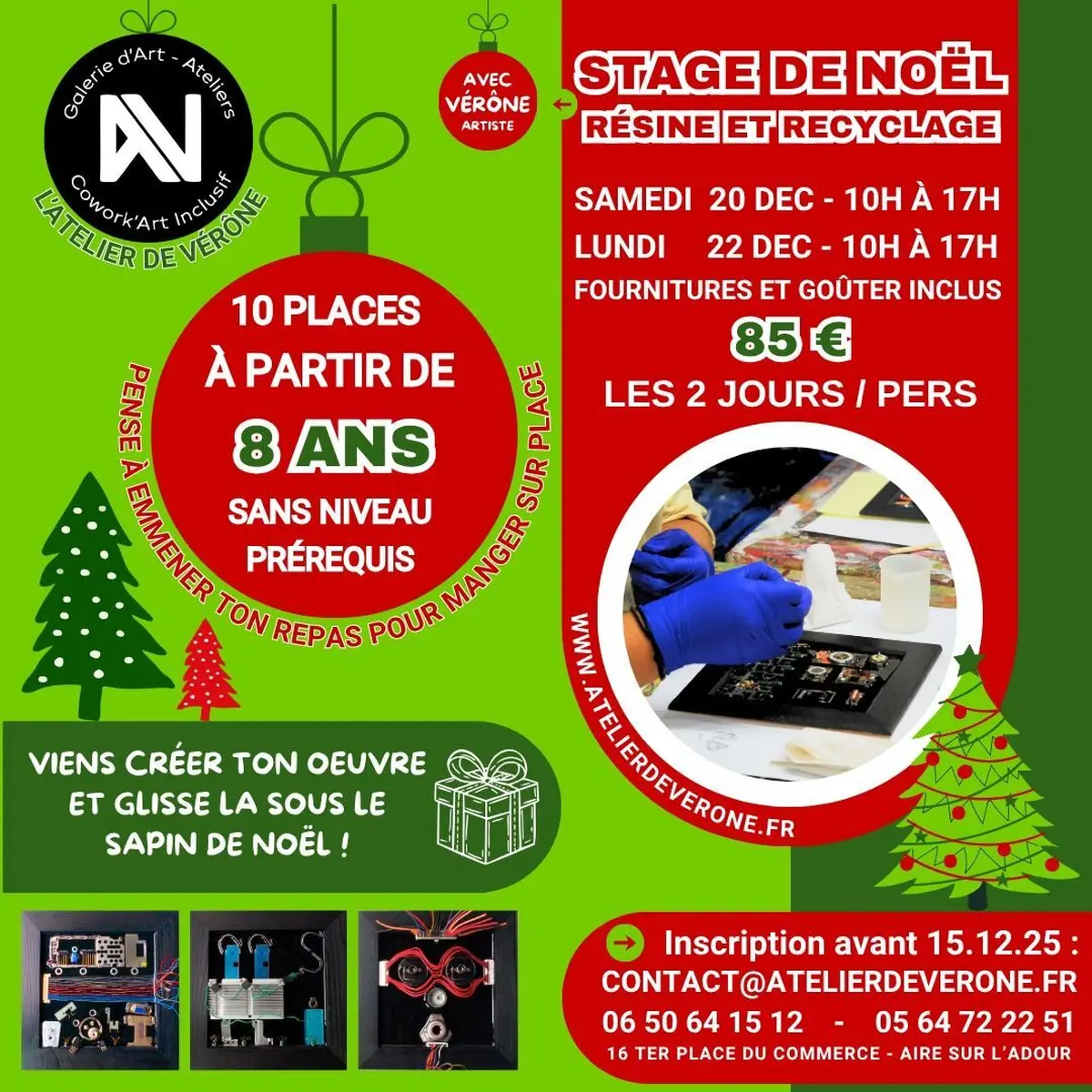 Stage de Noël résine et recyclage