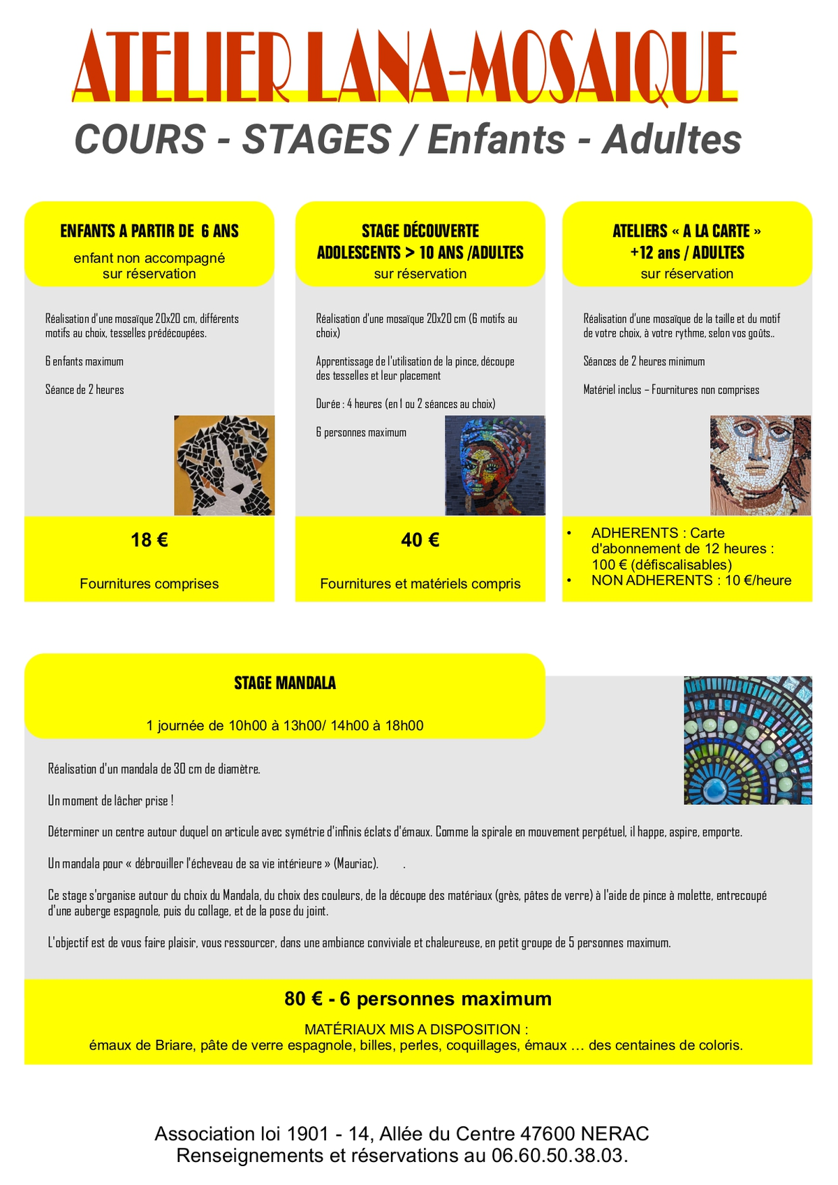 Stage de réalisation d'un Mandala