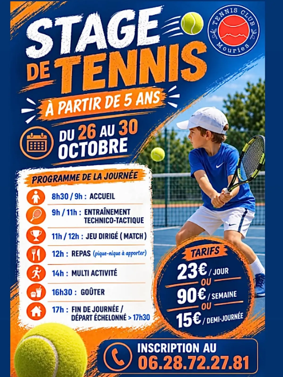 Stage de tennis pour enfants à Mouriès