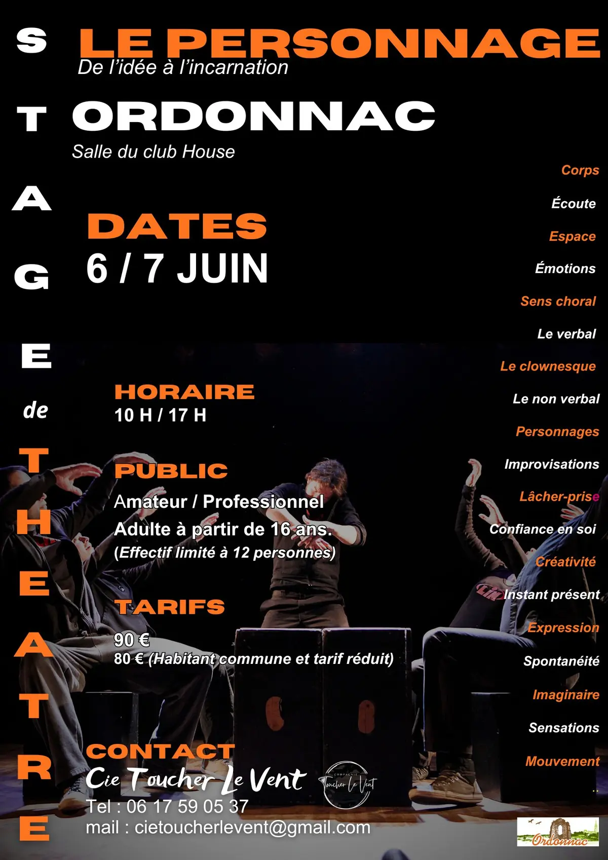 Stage de théâtre : le personnage