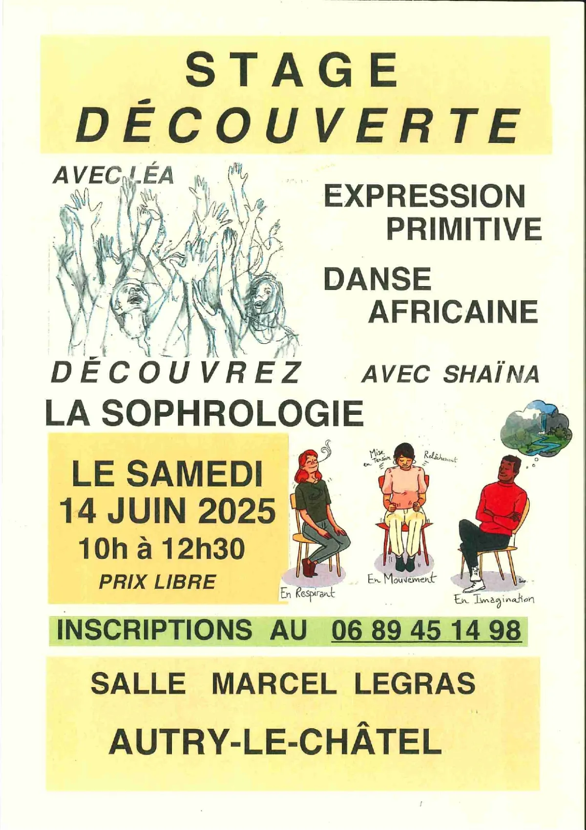 Stage découverte de la sophrologie, expression primitive et danse africaine