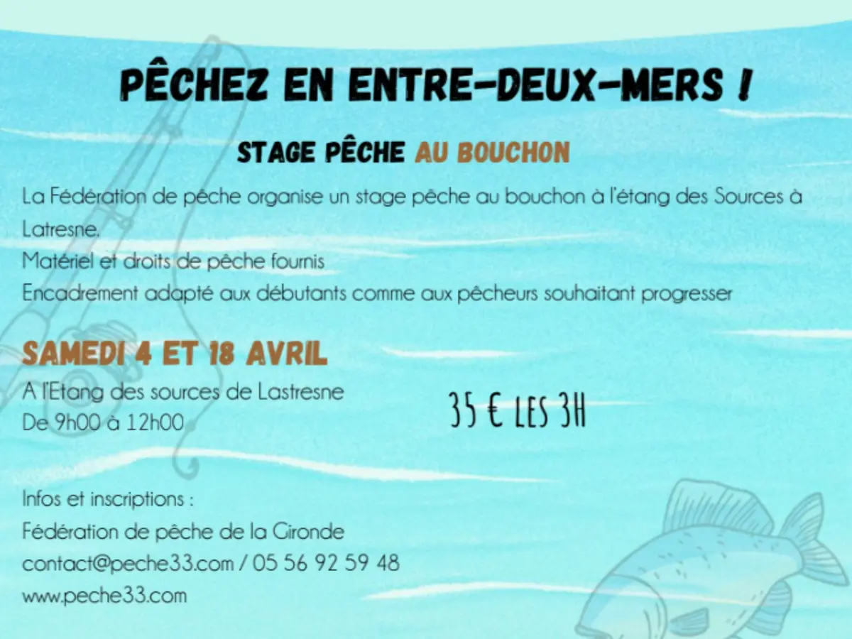 Stage découverte de pêche au bouchon