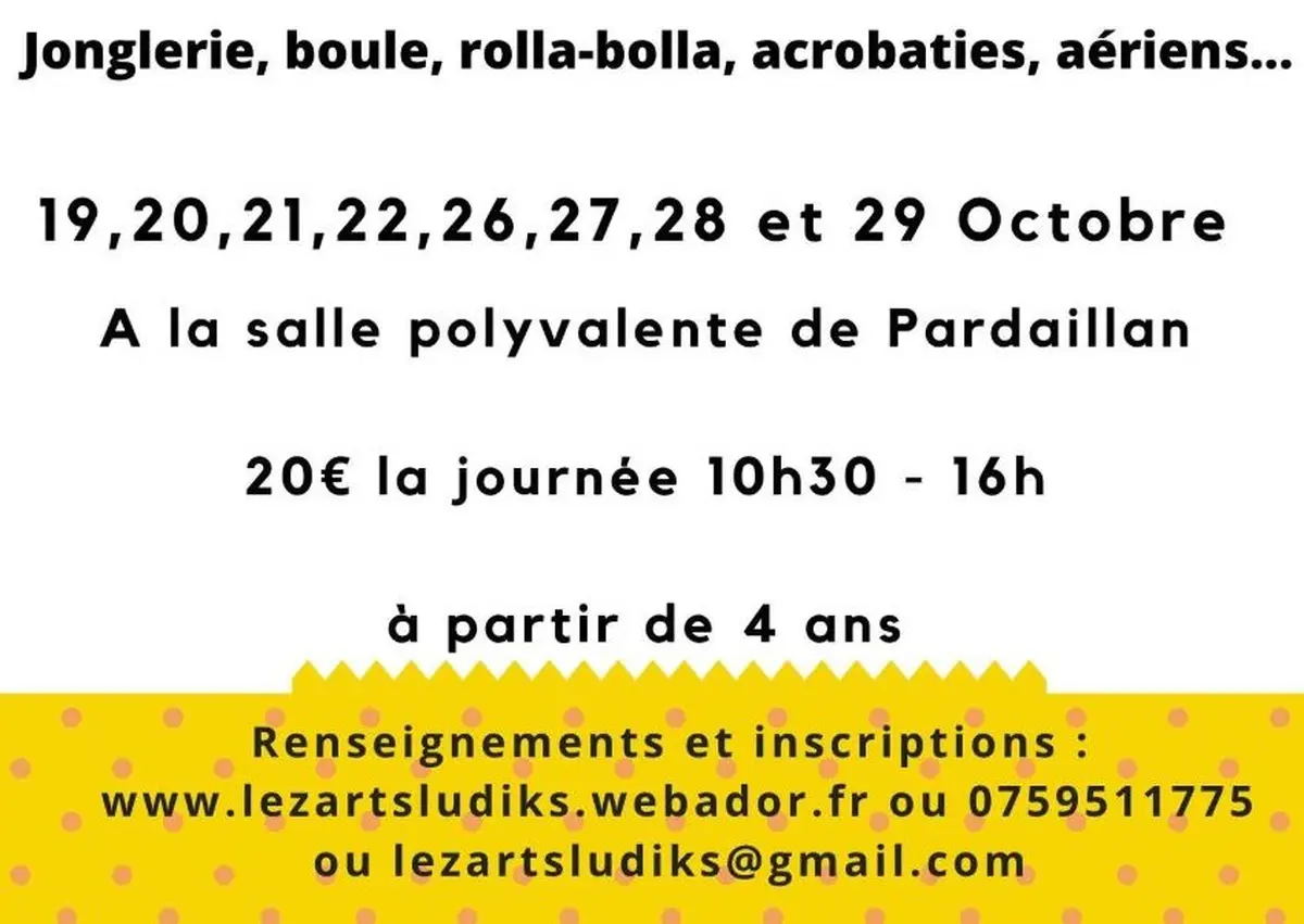 Stage des arts du cirque avec Lezarts Ludiks