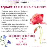 Stage dessin-peinture : Aquarelle, Fleurs et Couleurs par Floriane VIRGO