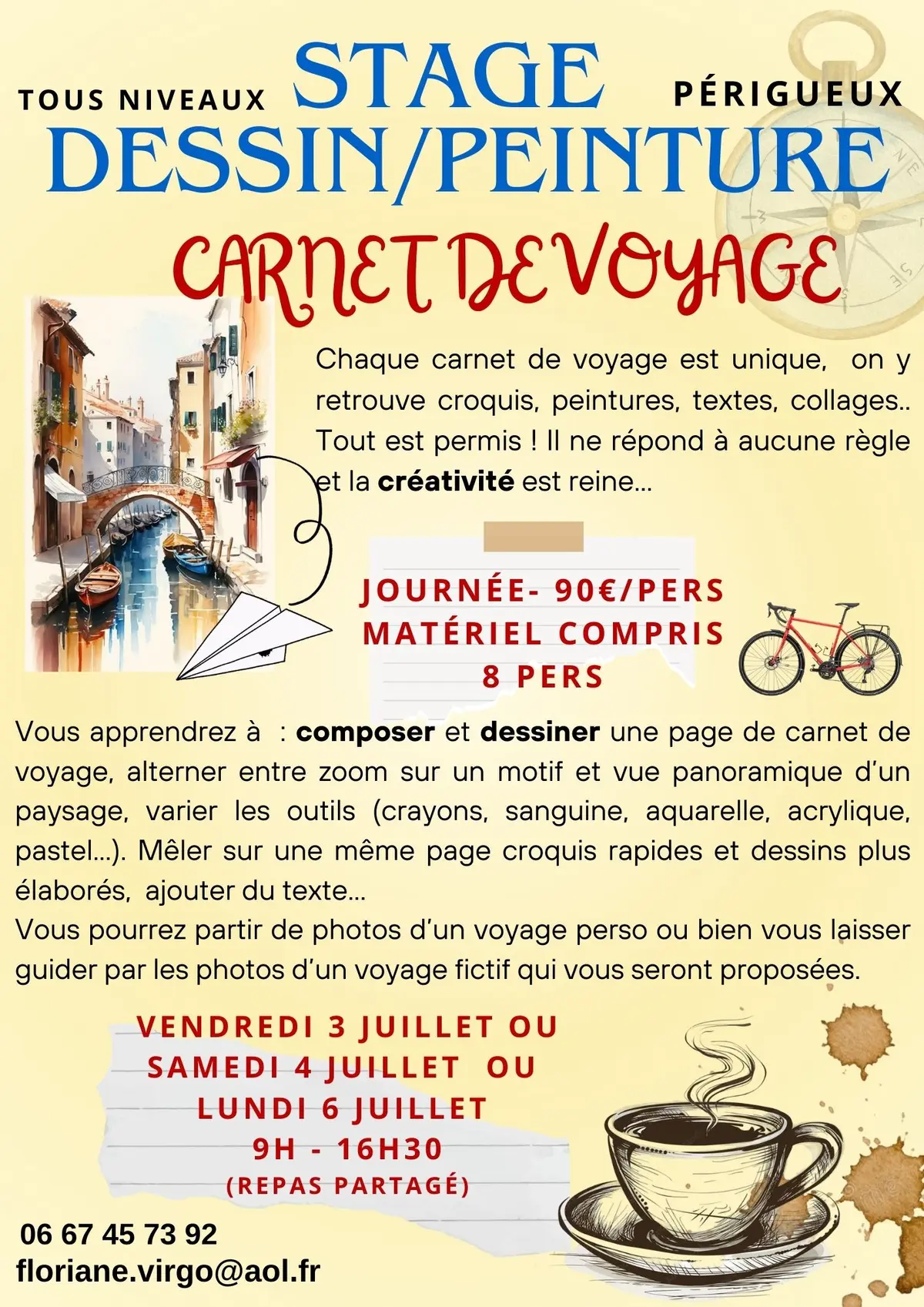 Stage dessin-peinture : Carnet de Voyage
