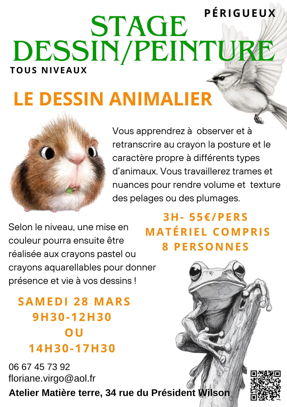 Stage dessin-peinture : Le Dessin Animalier par Floriane VIRGO