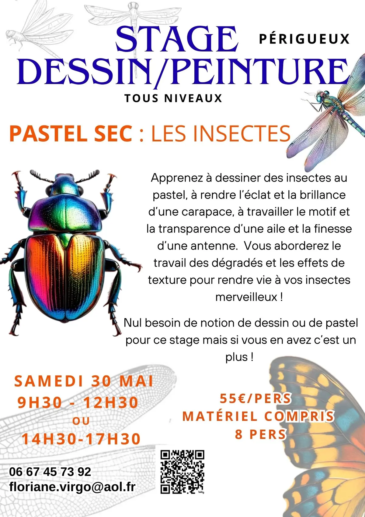Stage dessin-peinture : Pastel sec - Les insectes