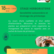 Stage herboristerie Sensibilité saisonnière et drainage de printemps au Prieuré des Arts à Saint-Rémy