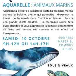 Stage peinture : Aquarelle - animaux marins par Floriane VIRGO