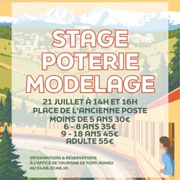 Stage Poterie Modelage - Mardi 21 Juillet