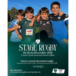 Stage rugby section paloise - vacances automne