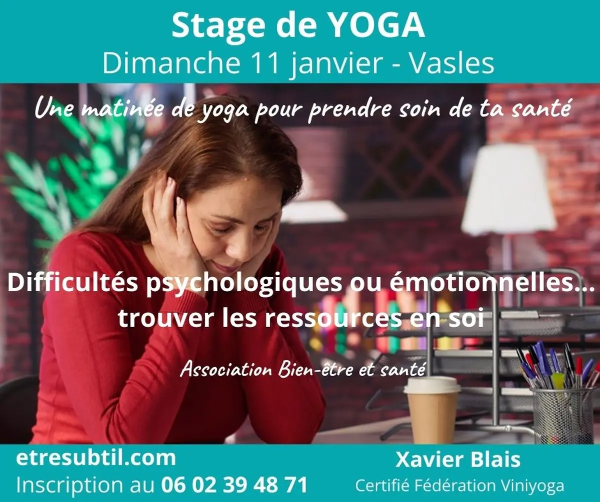 Stage YOGA - Difficultés psychologiques ou émotionnelles